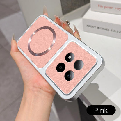 For Redmi Note 15 Pro 5G Global 163.6mm Lambskin Series Magnetic Skin Feel Phone Case(Pink)