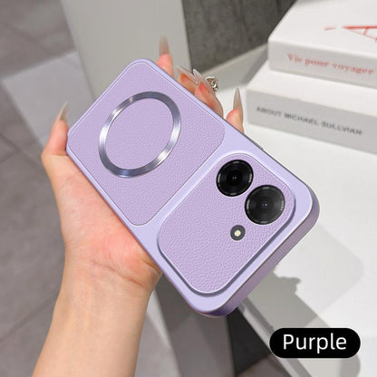 For Redmi A5 4G 171.7mm Lambskin Series Magnetic Skin Feel Phone Case(Purple)