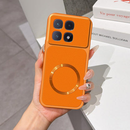 For Redmi K70 Ultra Lambskin Series Magnetic Skin Feel Phone Case(Orange)