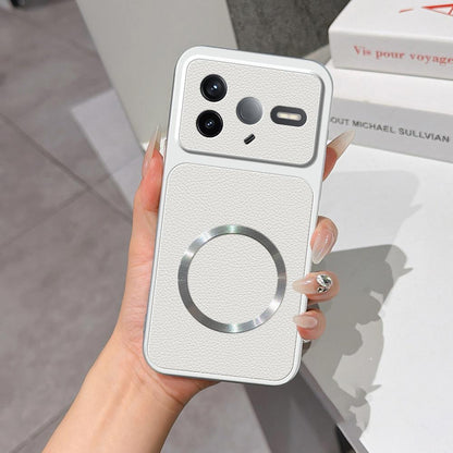 For Redmi K80 Lambskin Series Magnetic Skin Feel Phone Case(Silver)