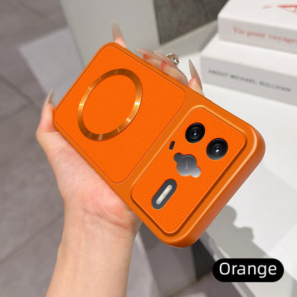 For Redmi K80 Pro Lambskin Series Magnetic Skin Feel Phone Case(Orange)