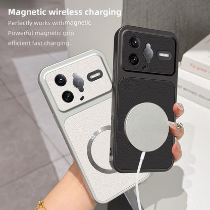 For Redmi K80 Pro Lambskin Series Magnetic Skin Feel Phone Case(Silver)