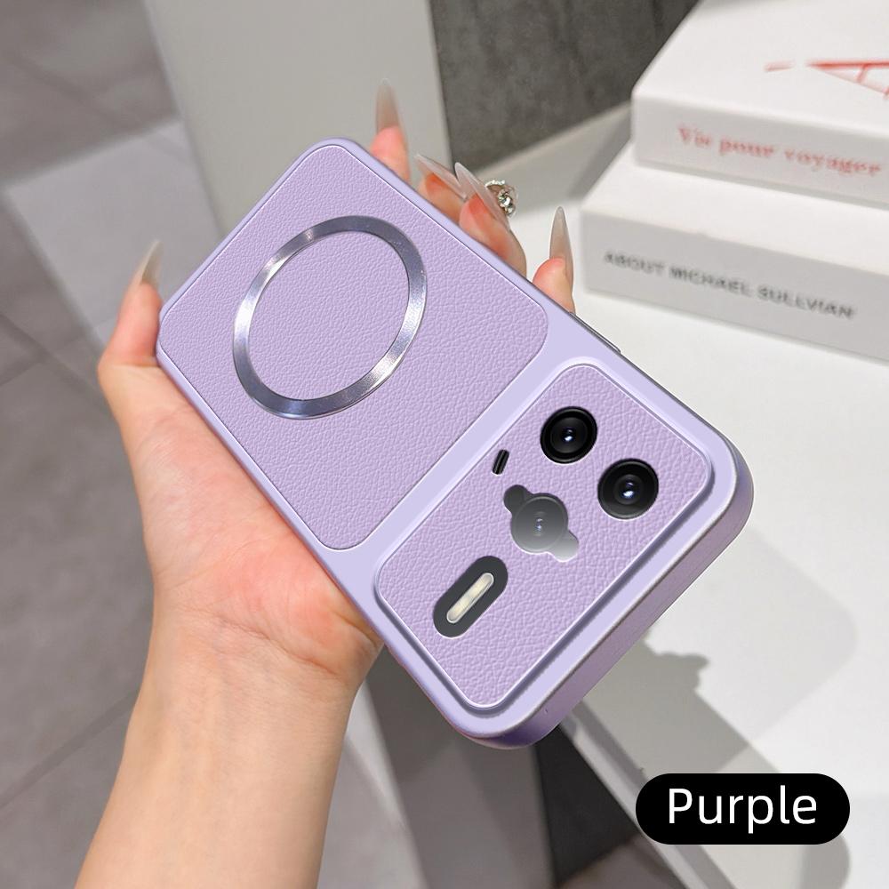For Redmi K80 Pro Lambskin Series Magnetic Skin Feel Phone Case(Purple)