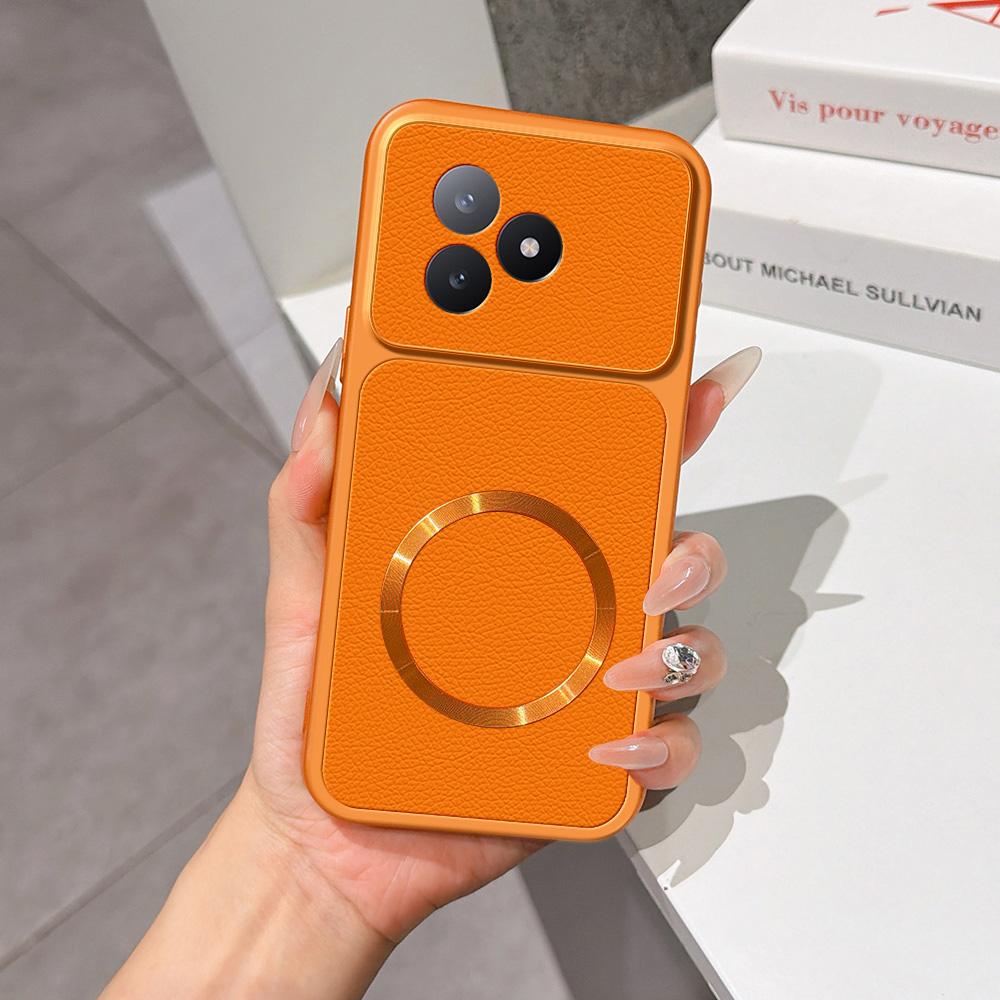 For Redmi K80 Ultra Lambskin Series Magnetic Skin Feel Phone Case(Orange)
