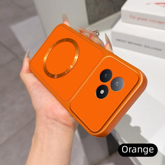 For Redmi K80 Ultra Lambskin Series Magnetic Skin Feel Phone Case(Orange)