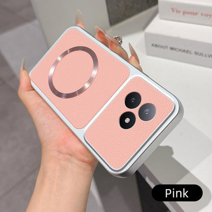 For Redmi K80 Ultra Lambskin Series Magnetic Skin Feel Phone Case(Pink)