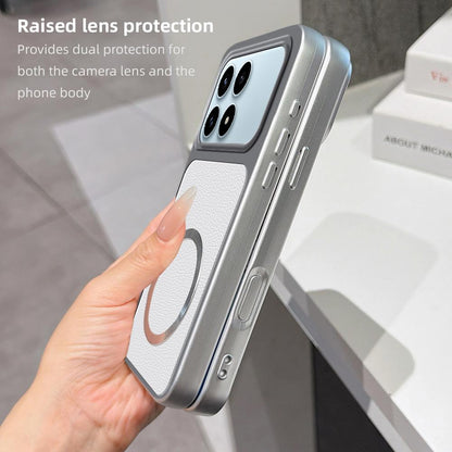 For Redmi K90 Lambskin Series Magnetic Skin Feel Phone Case(Silver)