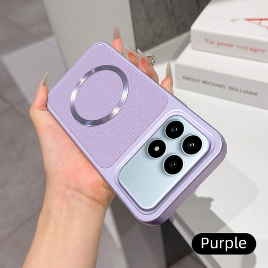 For Redmi K90 Lambskin Series Magnetic Skin Feel Phone Case(Purple)