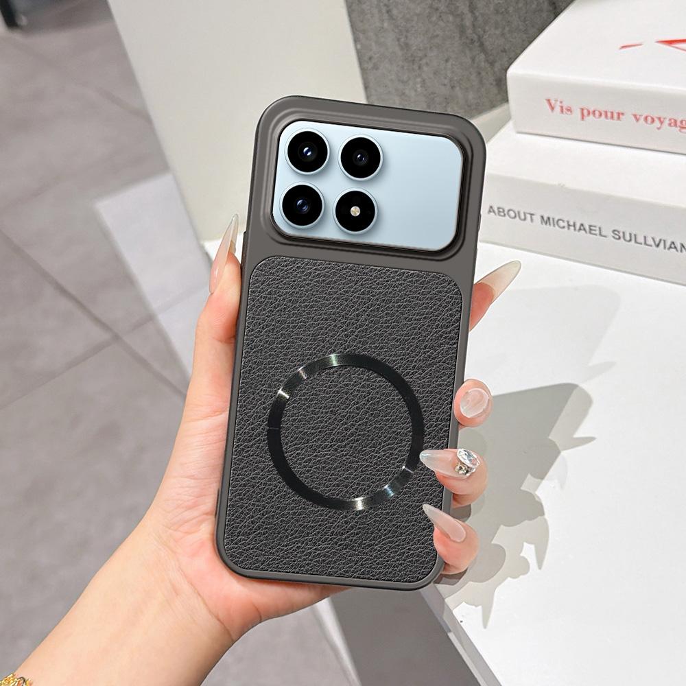 For Redmi K90 Lambskin Series Magnetic Skin Feel Phone Case(Black)