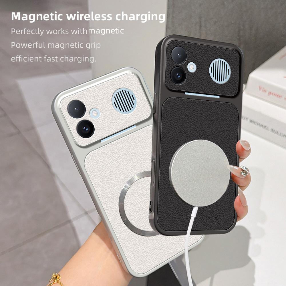 For Redmi K90 Max 5G Lambskin Series Magnetic Skin Feel Phone Case(Orange)