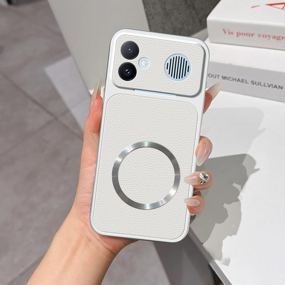 For Redmi K90 Max 5G Lambskin Series Magnetic Skin Feel Phone Case(Silver)