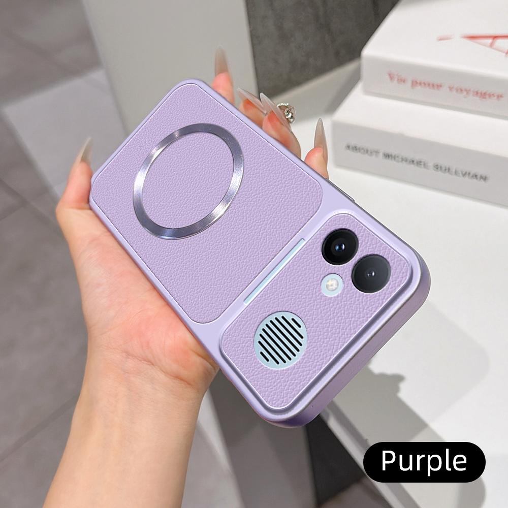 For Redmi K90 Max 5G Lambskin Series Magnetic Skin Feel Phone Case(Purple)