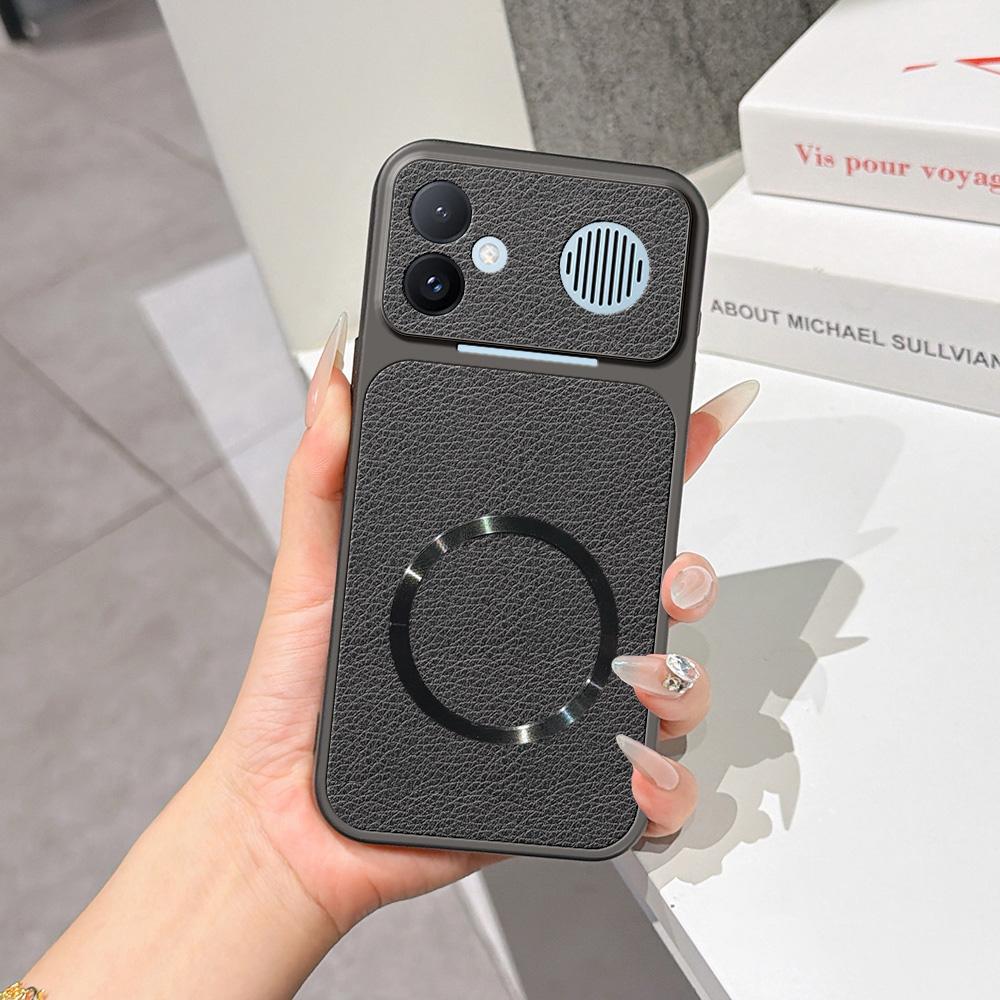 For Redmi K90 Max 5G Lambskin Series Magnetic Skin Feel Phone Case(Black)
