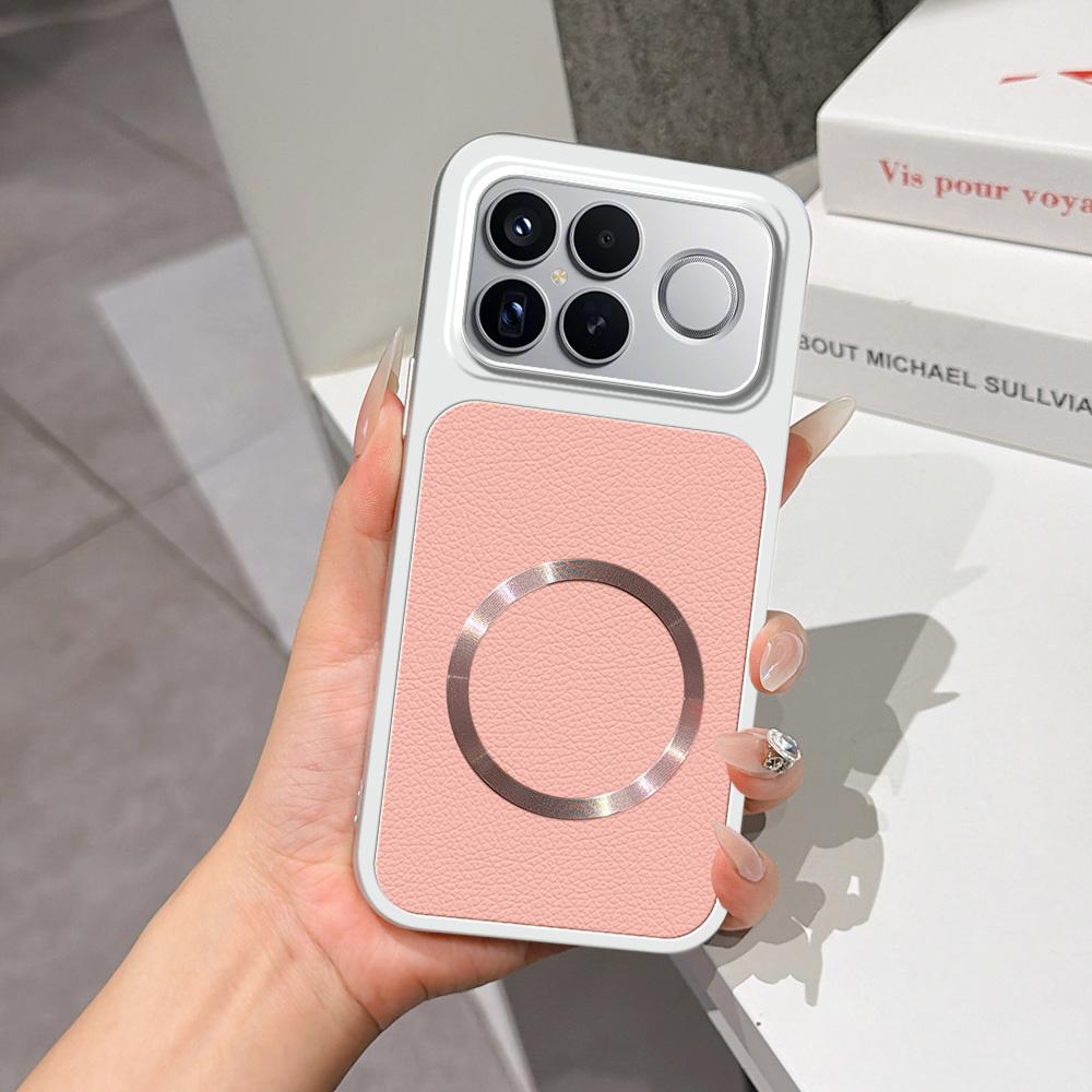 For Redmi K90 Pro Max Lambskin Series Magnetic Skin Feel Phone Case(Pink)