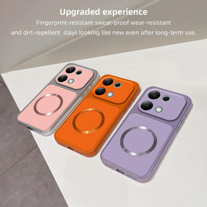 For Redmi Note 13 Pro 4G Lambskin Series Magnetic Skin Feel Phone Case(Purple)