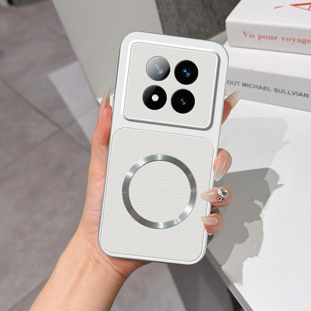 For Redmi Note 14 Pro+ 5G Lambskin Series Magnetic Skin Feel Phone Case(Silver)