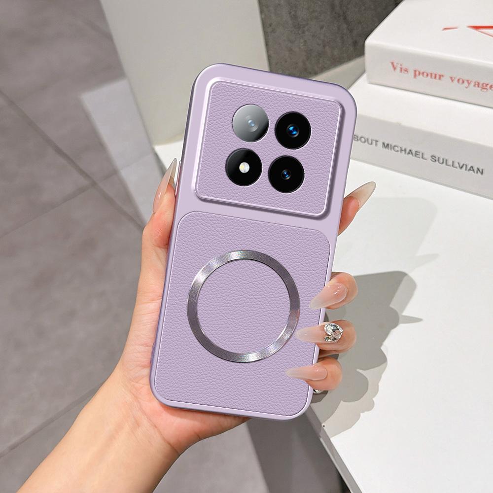 For Redmi Note 14 Pro+ 5G Lambskin Series Magnetic Skin Feel Phone Case(Purple)