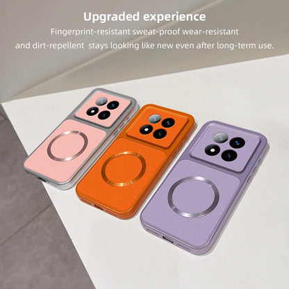 For Redmi Note 14 Pro+ 5G Lambskin Series Magnetic Skin Feel Phone Case(Purple)