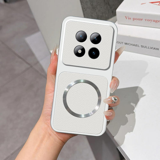 For Redmi Note 15 Pro+ Global 163.3mm Lambskin Series Magnetic Skin Feel Phone Case(Silver)
