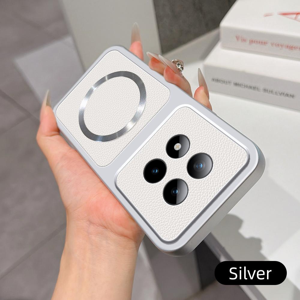 For Redmi Note 15 Pro+ Global 163.3mm Lambskin Series Magnetic Skin Feel Phone Case(Silver)
