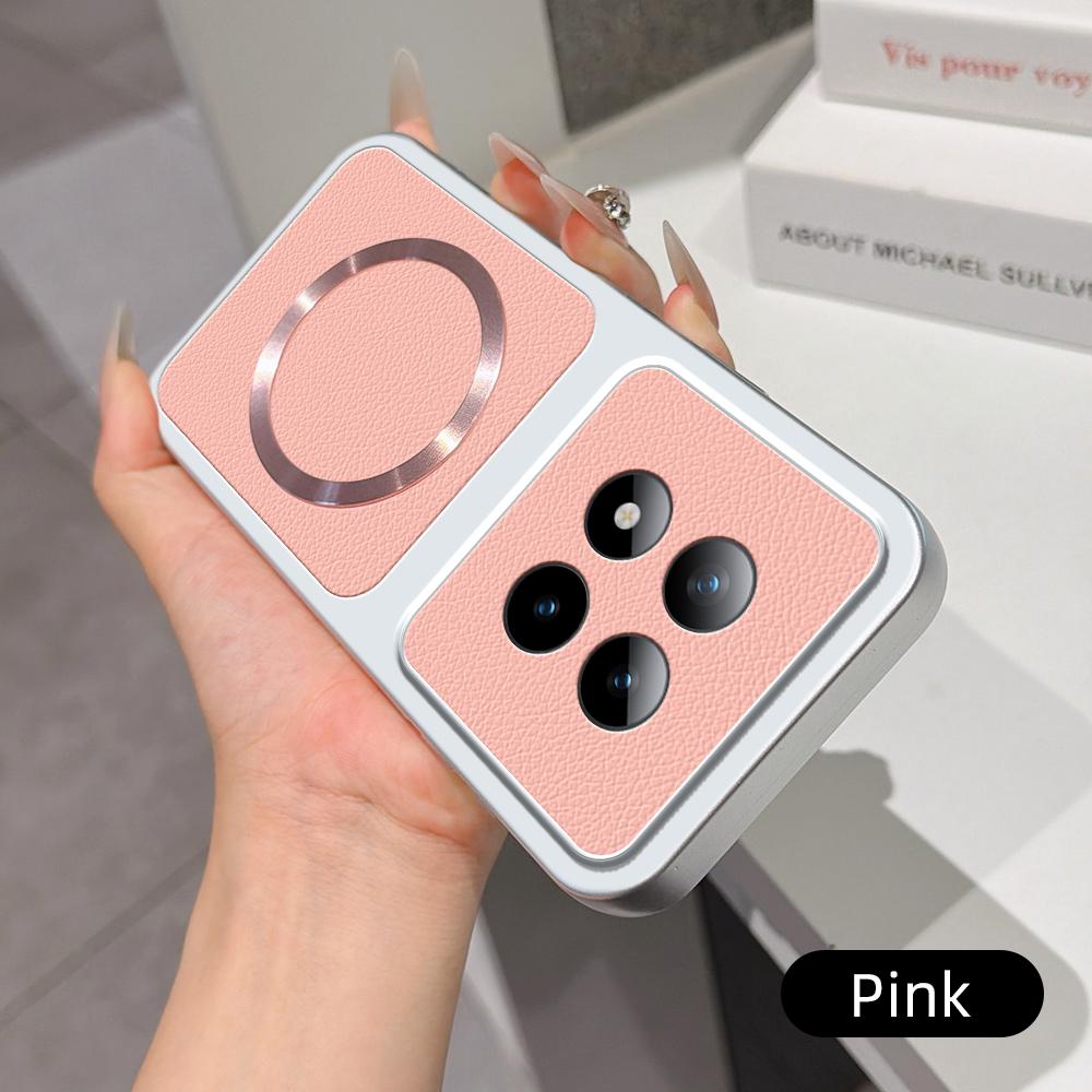 For Redmi Note 15 Pro+ Global 163.3mm Lambskin Series Magnetic Skin Feel Phone Case(Pink)