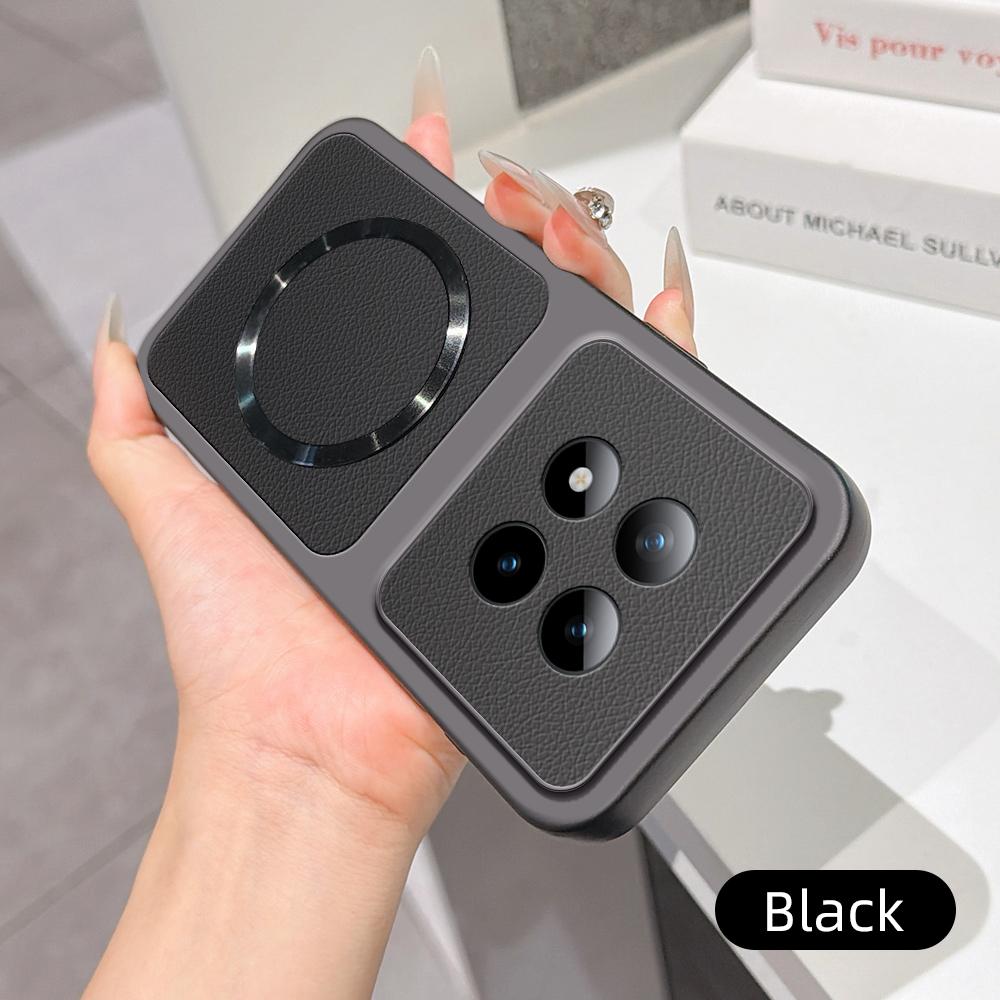 For Redmi Note 15 Pro+ Global 163.3mm Lambskin Series Magnetic Skin Feel Phone Case(Black)