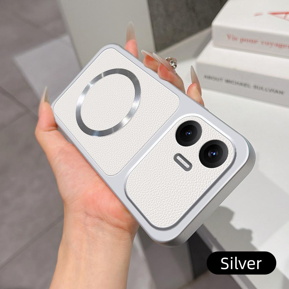 For Redmi Turbo 4 Pro Lambskin Series Magnetic Skin Feel Phone Case(Silver)