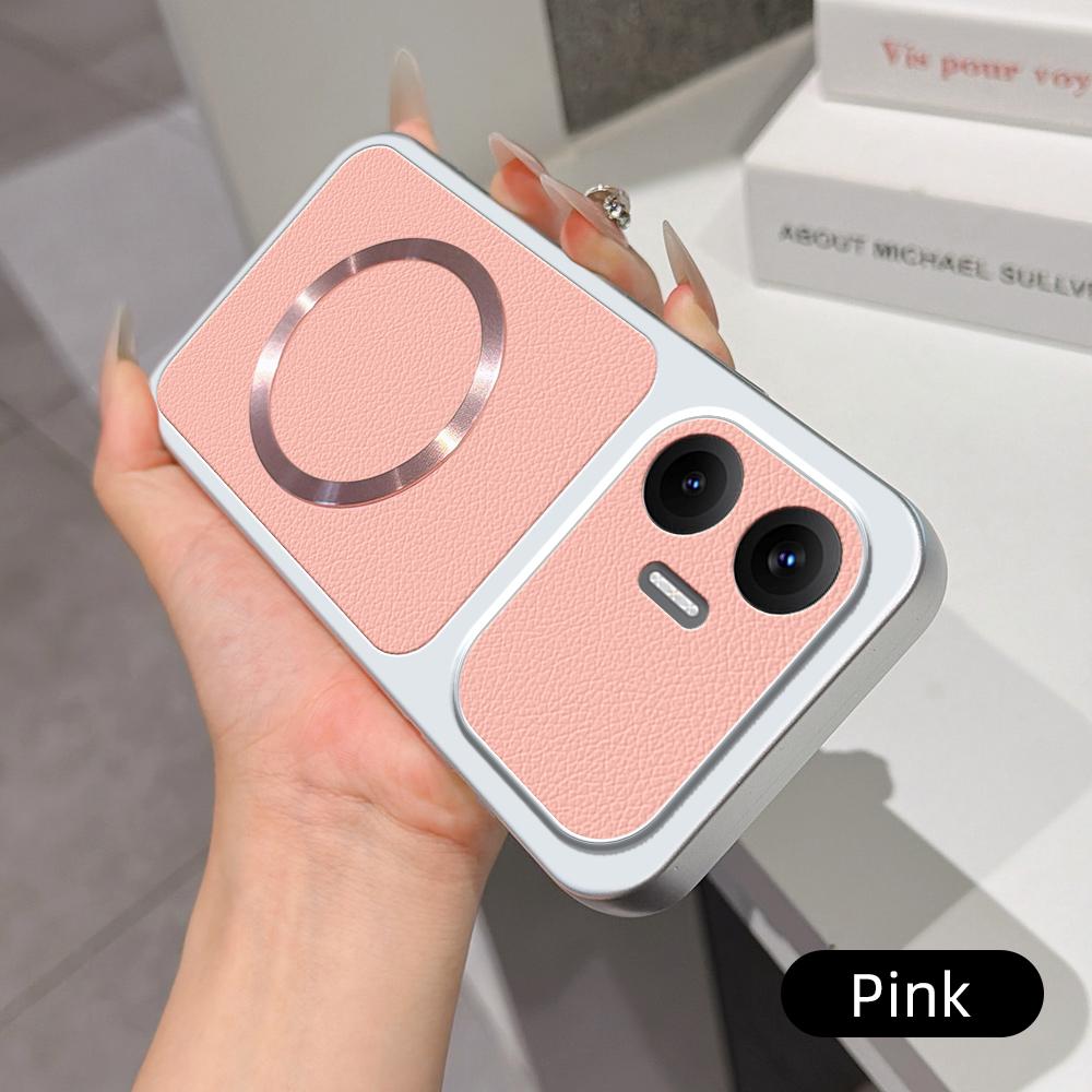 For Redmi Turbo 4 Pro Lambskin Series Magnetic Skin Feel Phone Case(Pink)