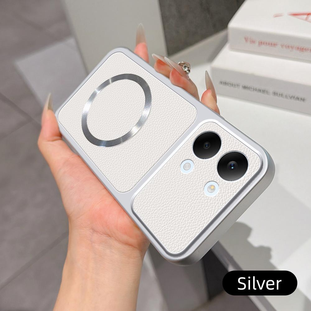 For Redmi Turbo 5 Max 5G Lambskin Series Magnetic Skin Feel Phone Case(Silver)