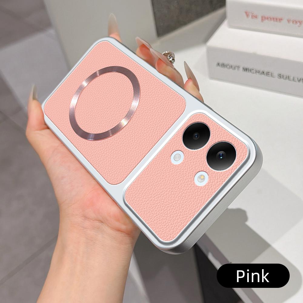 For Redmi Turbo 5 Max 5G Lambskin Series Magnetic Skin Feel Phone Case(Pink)