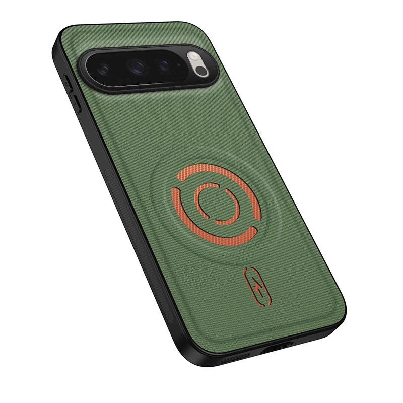 For Google Pixel 10 WANLONFENG Tech Fabric Texture Magnetic PC Hybrid TPU Phone Case(Green)