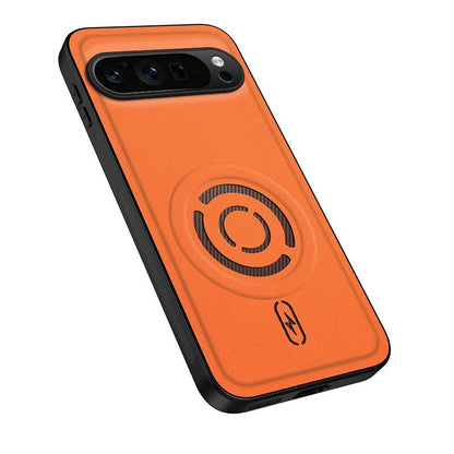 For Google Pixel 9 Pro WANLONFENG Tech Fabric Texture Magnetic PC Hybrid TPU Phone Case(Orange)
