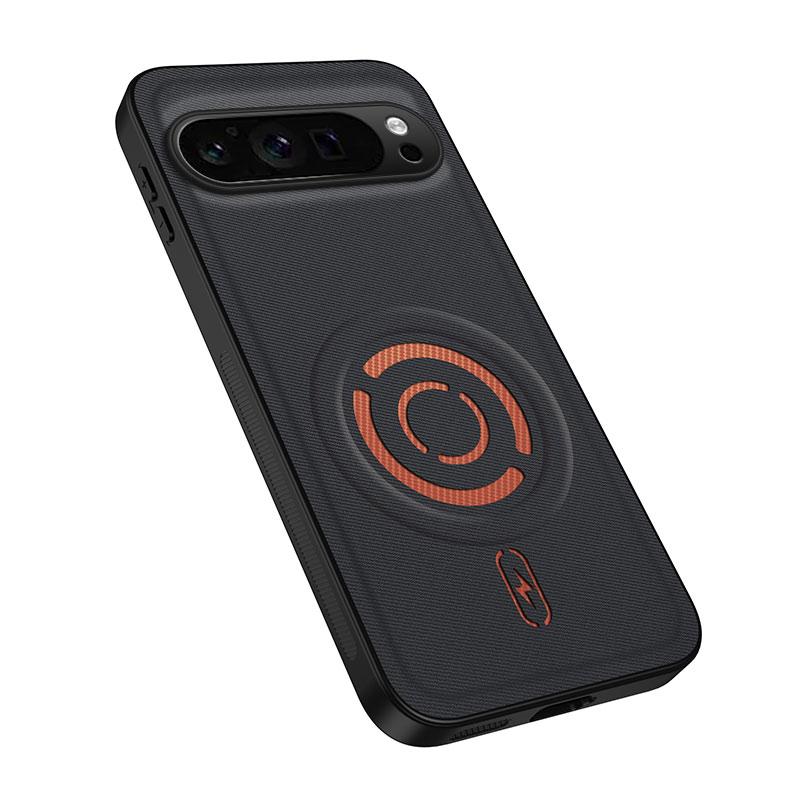 For Google Pixel 9 Pro WANLONFENG Tech Fabric Texture Magnetic PC Hybrid TPU Phone Case(Black)