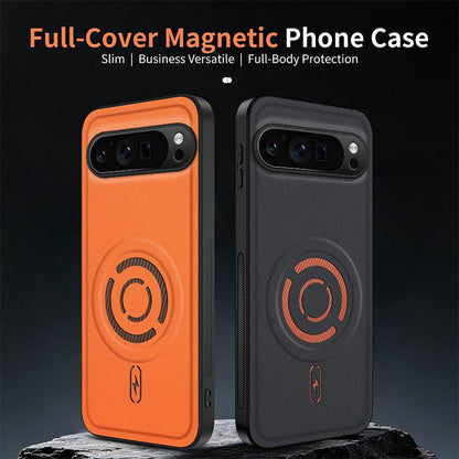 For Google Pixel 9 Pro WANLONFENG Tech Fabric Texture Magnetic PC Hybrid TPU Phone Case(Black)