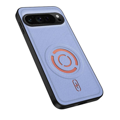 For Google Pixel 9 Pro WANLONFENG Tech Fabric Texture Magnetic PC Hybrid TPU Phone Case(Blue)
