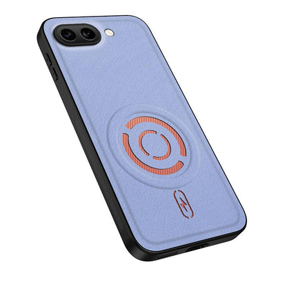 For Google Pixel 9a WANLONFENG Tech Fabric Texture Magnetic PC Hybrid TPU Phone Case(Blue)