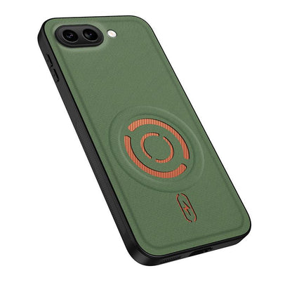For Google Pixel 9a WANLONFENG Tech Fabric Texture Magnetic PC Hybrid TPU Phone Case(Green)