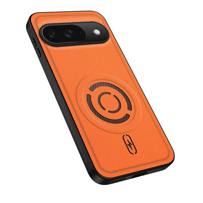 For Google Pixel 9 WANLONFENG Tech Fabric Texture Magnetic PC Hybrid TPU Phone Case(Orange)