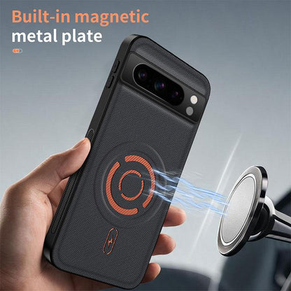 For Google Pixel 8 Pro WANLONFENG Tech Fabric Texture Magnetic PC Hybrid TPU Phone Case(Black)