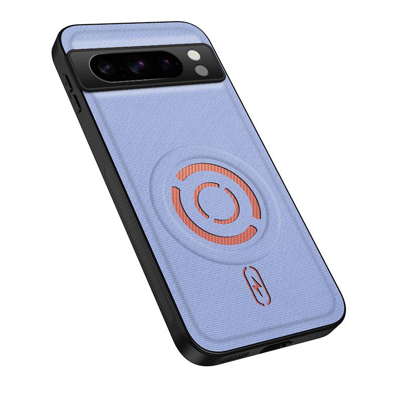 For Google Pixel 8 Pro WANLONFENG Tech Fabric Texture Magnetic PC Hybrid TPU Phone Case(Blue)