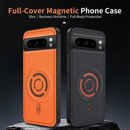 For Google Pixel 8 Pro WANLONFENG Tech Fabric Texture Magnetic PC Hybrid TPU Phone Case(Blue)