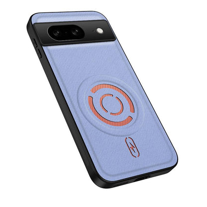 For Google Pixel 8 WANLONFENG Tech Fabric Texture Magnetic PC Hybrid TPU Phone Case(Blue)