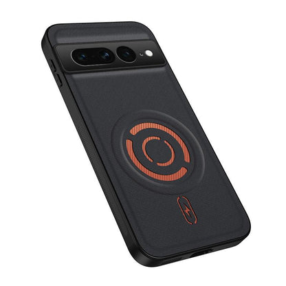 For Google Pixel 7 Pro WANLONFENG Tech Fabric Texture Magnetic PC Hybrid TPU Phone Case(Black)
