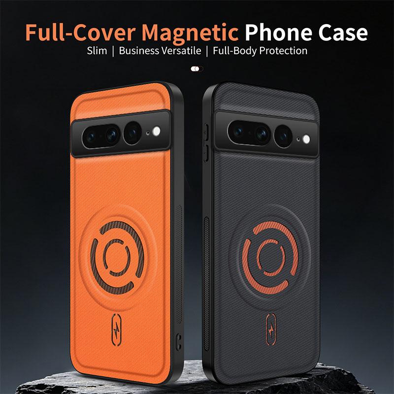 For Google Pixel 7 Pro WANLONFENG Tech Fabric Texture Magnetic PC Hybrid TPU Phone Case(Black)
