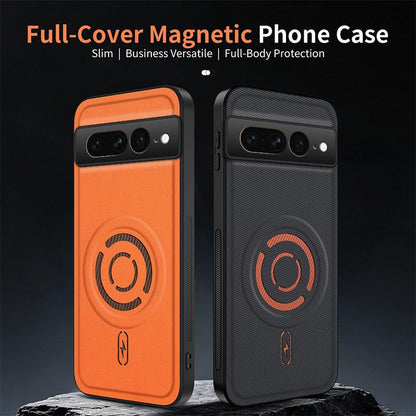 For Google Pixel 7 Pro WANLONFENG Tech Fabric Texture Magnetic PC Hybrid TPU Phone Case(Black)