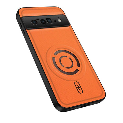 For Google Pixel 6 Pro WANLONFENG Tech Fabric Texture Magnetic PC Hybrid TPU Phone Case(Orange)