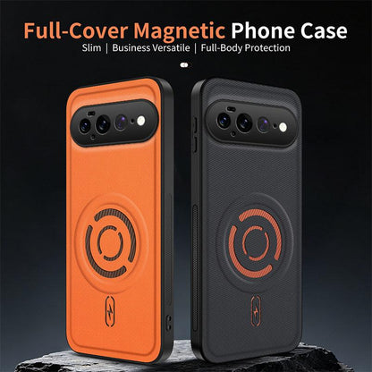 For Google Pixel 11 Pro XL WANLONFENG Tech Fabric Texture Magnetic PC Hybrid TPU Phone Case - Blue - EDA010036515D
