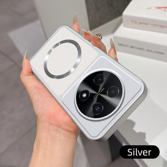 For Huawei Enjoy 70 Pro Lambskin Series Magnetic Skin Feel Phone Case(Silver)