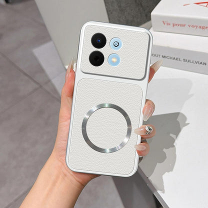 For Huawei Enjoy 90 5G Lambskin Series Magnetic Skin Feel Phone Case(Silver)