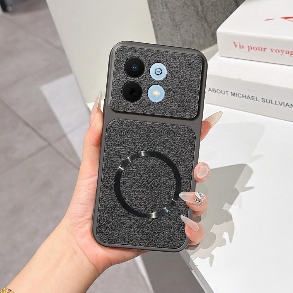 For Huawei Enjoy 90 5G Lambskin Series Magnetic Skin Feel Phone Case(Black)